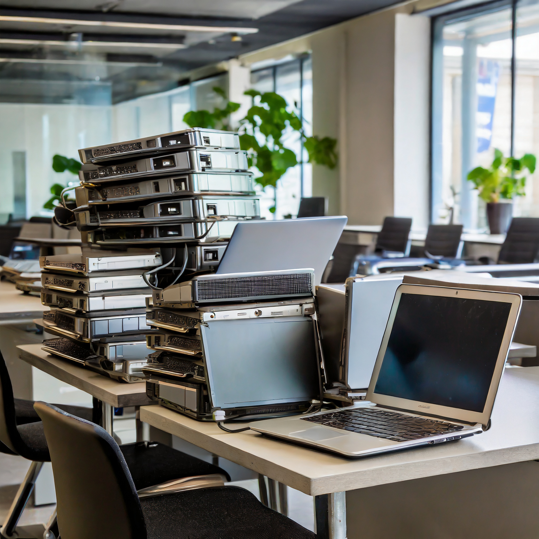 old laptops and server equipment