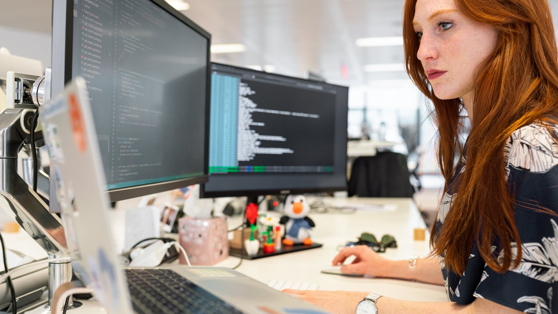 Women working on computer